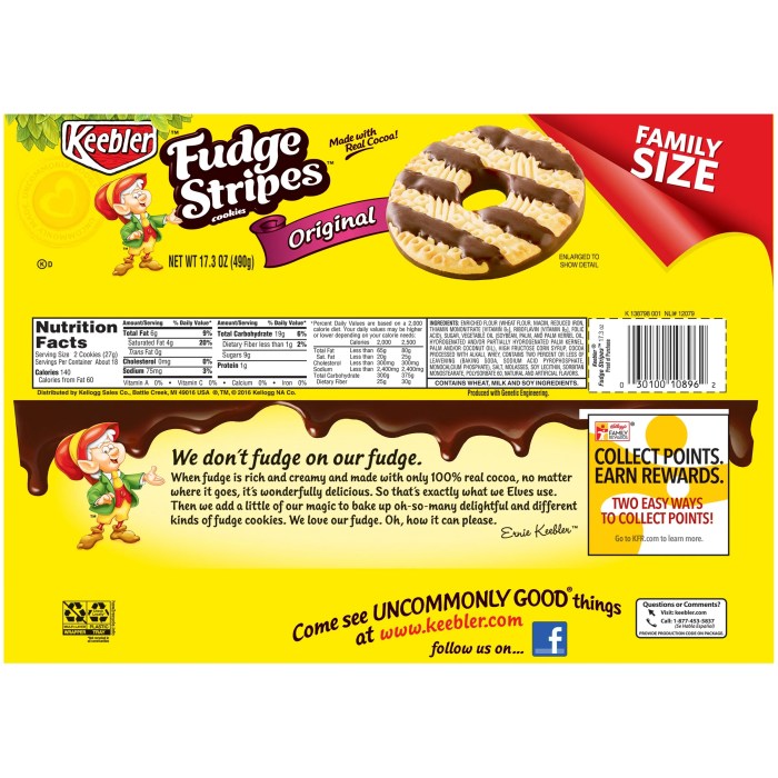 Keebler fudge stripes nutrition facts