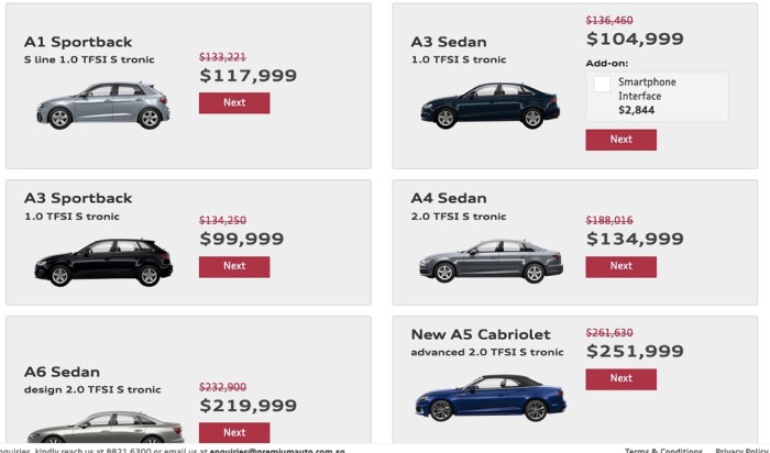 Sg new car price