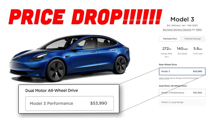 Tesla model 3 new car price